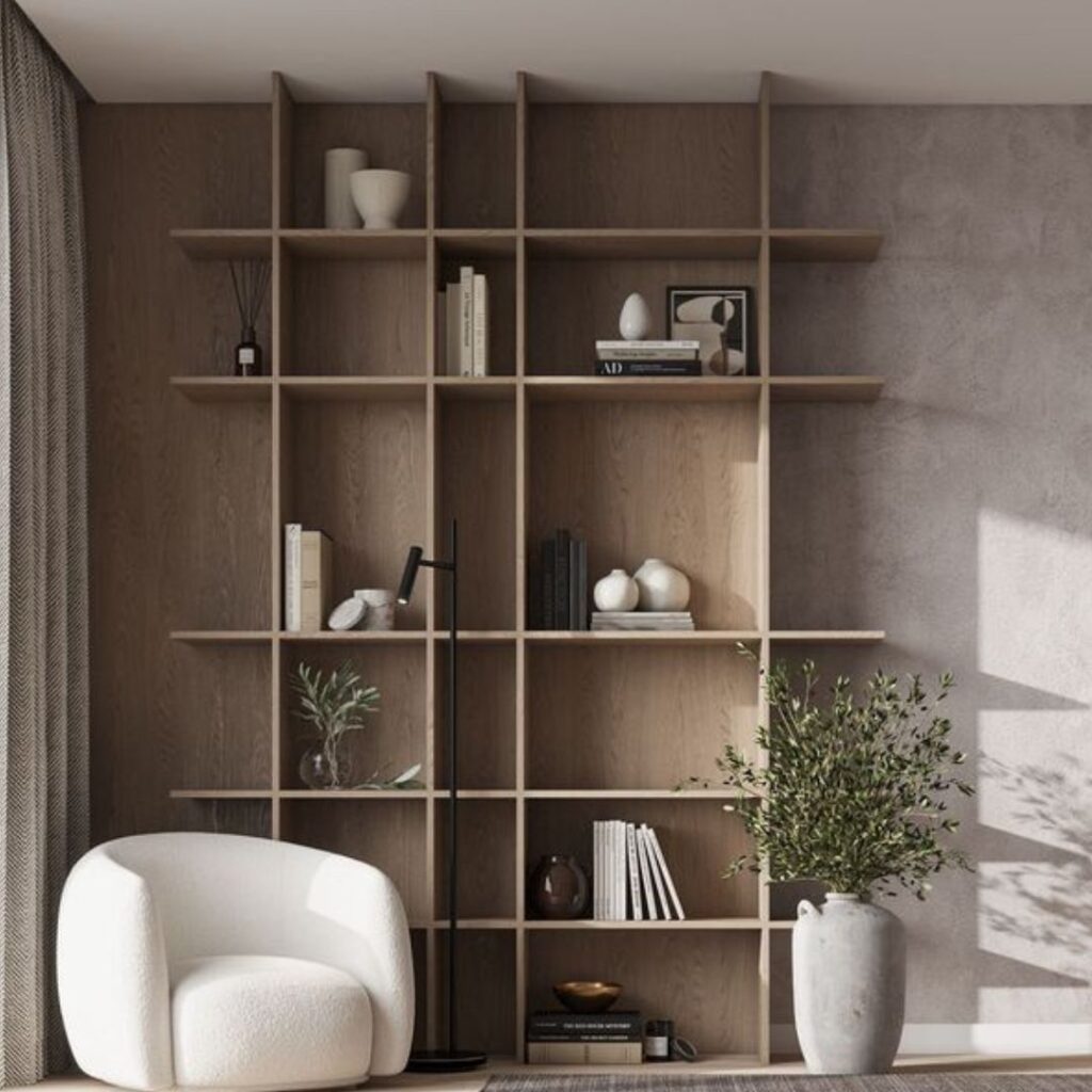 Wooden open shelfs