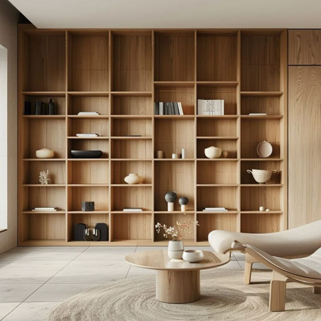 Wooden open shelfs