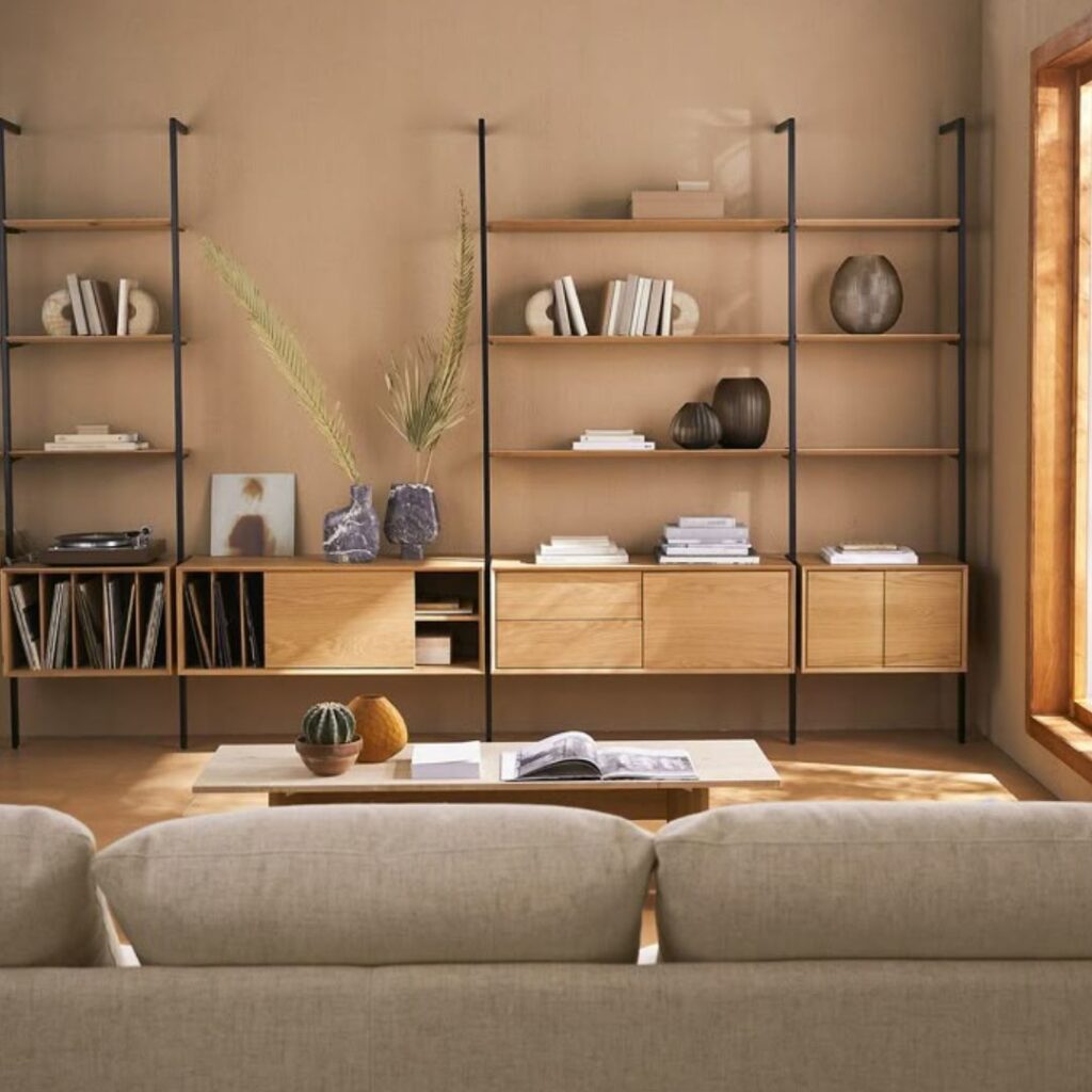 aluminium and wood open shelfs 2